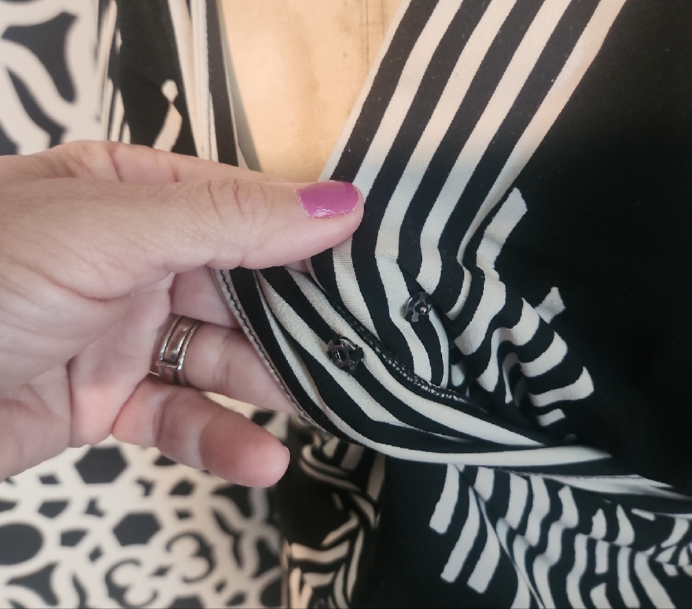 Alfani Black and White Geometric Wrap Dress - Picture 5 of 10